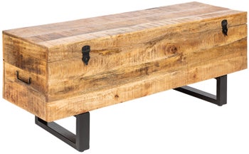 Naturalna skrzynia drewniana z czarnymi metalowymi nogami 115x47 cm – grafika-1.