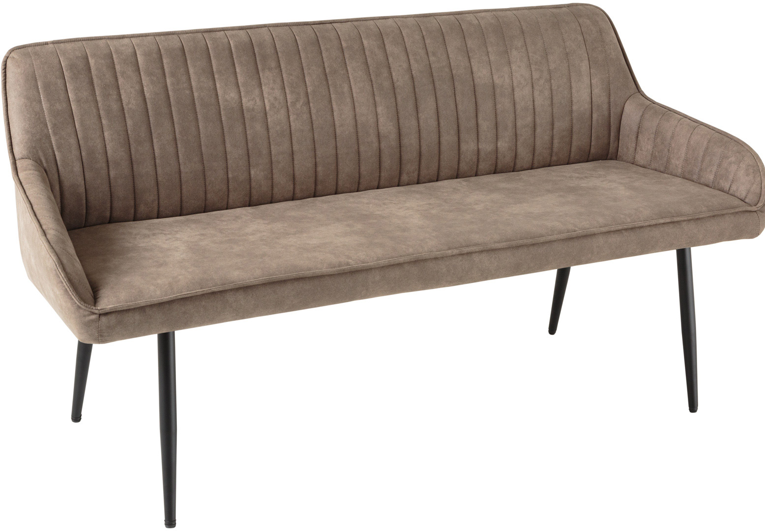 Aksamitna ławka tapicerowana do przedpokoju z czarnymi nogami – grafika-1.