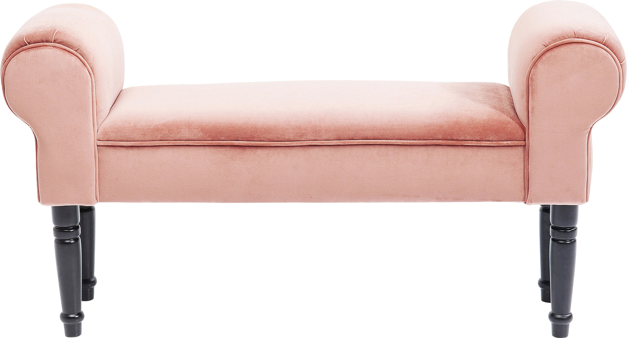 Ławka drewniana różowa nogi czarne 100x30 cm – obraz-1