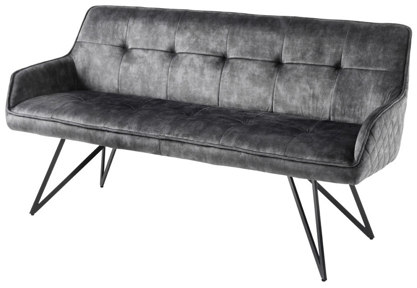 Ławka z pikowanym oparciem ciemnoszary styl nowoczesny – grafika-1.