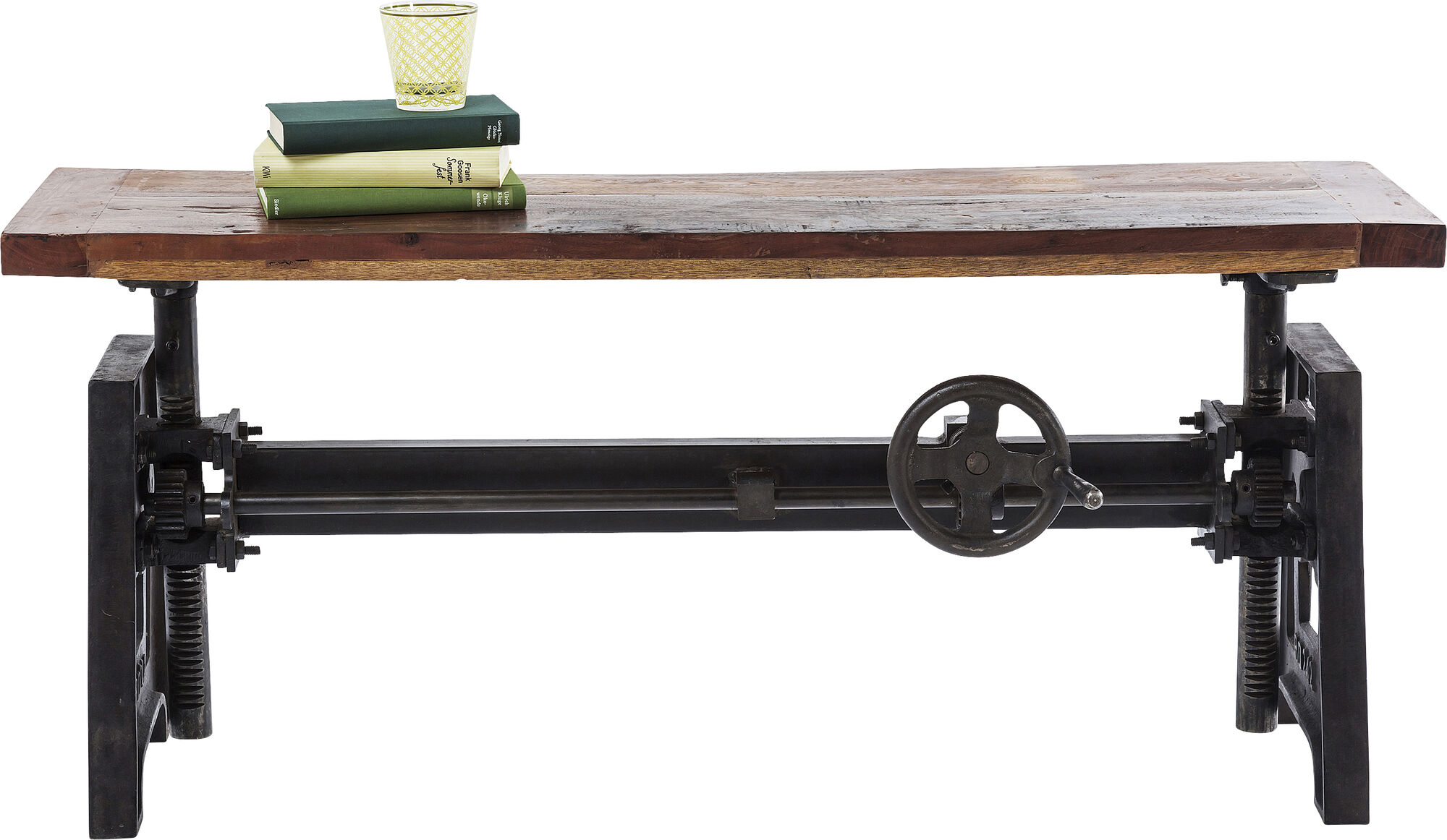 Ławka z regulacją wysokości Steamboat Econo 50-69x35 cm drewniano-czarna – obraz-1