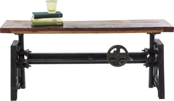 Ławka z regulacją wysokości Steamboat Econo 50-69x35 cm drewniano-czarna – obraz-1