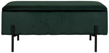 Ławka ze schowkiem zielona nogi czarne 95x37 cm – grafika-1.