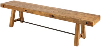 Drewniana ławka vintage 165 cm brązowa do jadalni – grafika-1.