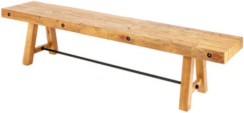 Ławki do jadalni drewniana naturalna vintage 165 cm – obraz-1