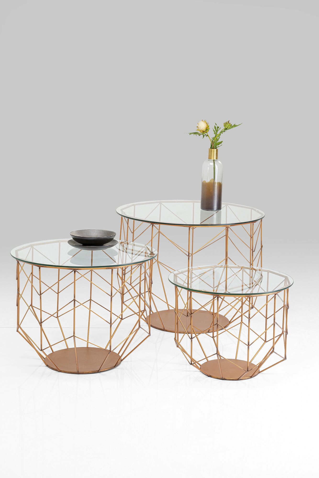 Wire Grid sohvapöytä kupari (3/Setti) – kuva-1.