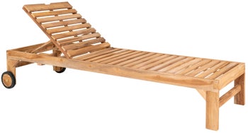 Leżak ogrodowy na kółkach z drewna tekowego brązowy 62x200 cm – grafika-1.