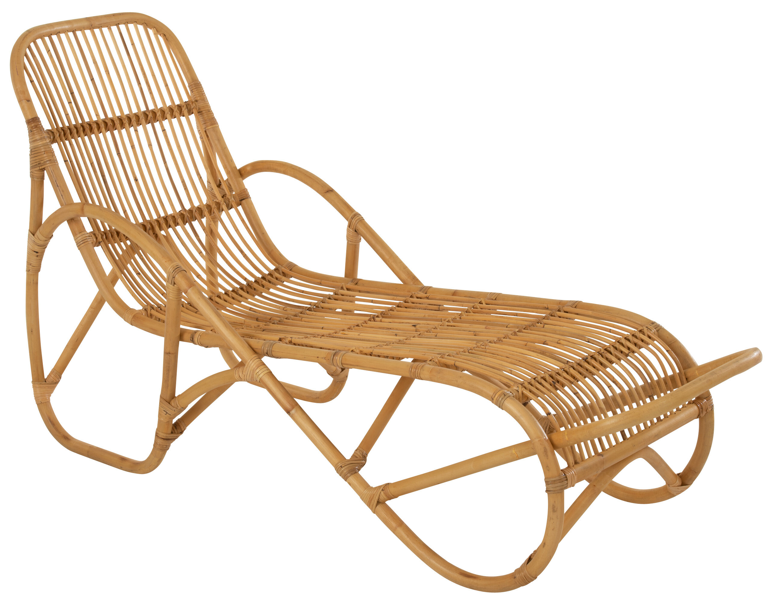 Leżak naturalny eko z rattanu i bambusa 174x93 cm – obraz-1
