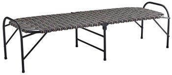 Leżanka składana czarna we wzory 180x70 cm – obraz-1