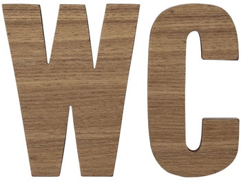 Litery dekoracyjne WC brązowe – obraz-1