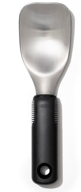 Łopatka do lodów czarna ze stali nierdzewnej 23,1x6,9 cm – obraz-1