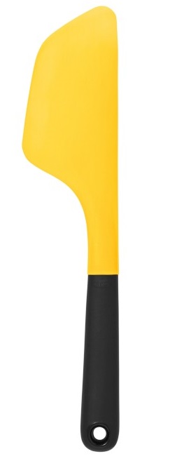 Łopatka silikonowa do omletów żółta z czarną rączką  – obraz-1