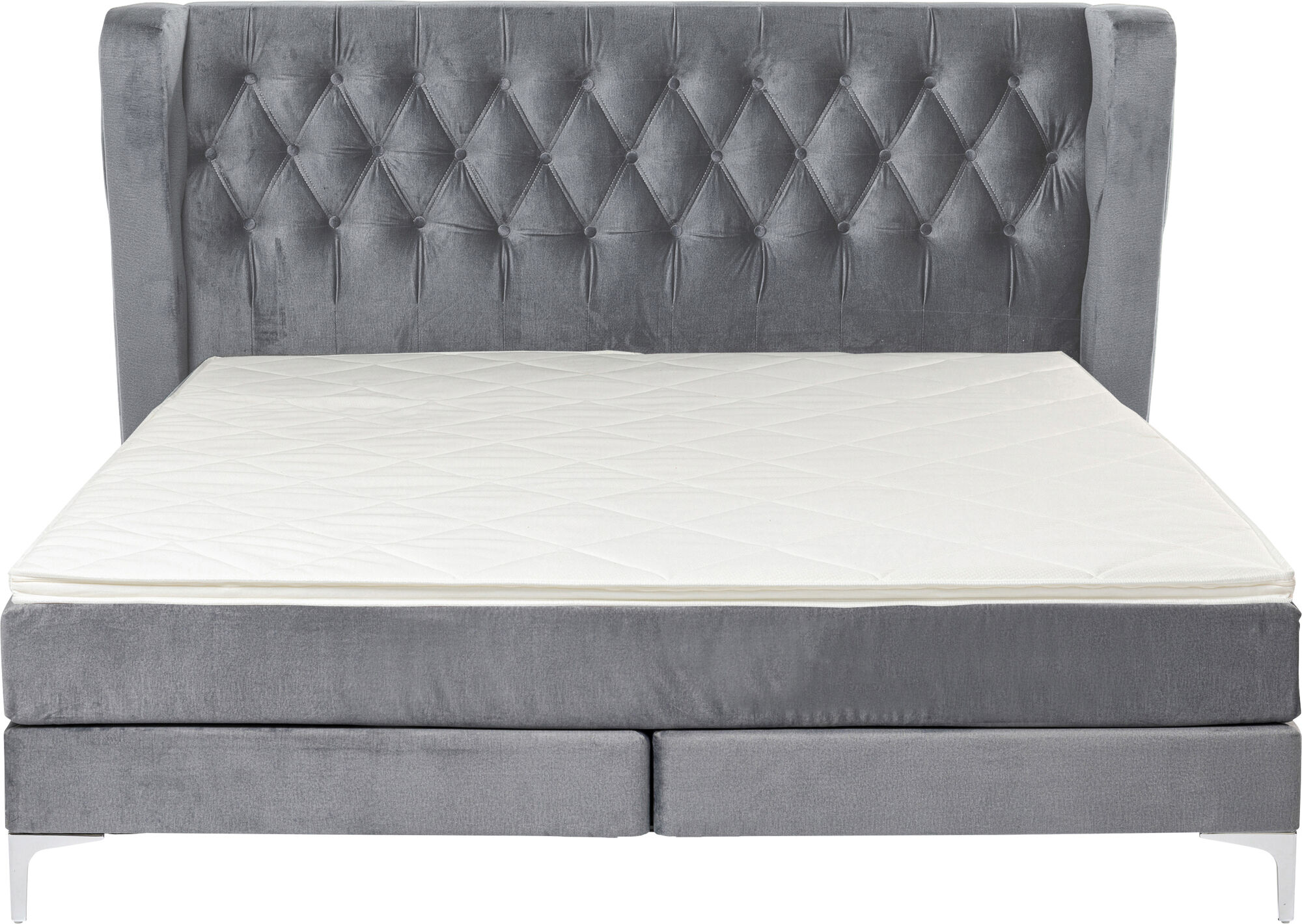 Letto boxspring Benito Moon grigio 160x200cm – immagine-1.