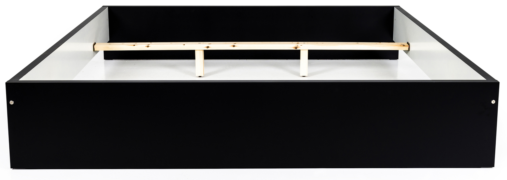 Łóżko drewniane czarne 200x180 cm – obraz-1