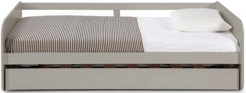 Łóżko dziecięce wysuwane szare 90x190 cm MDF – obraz-1