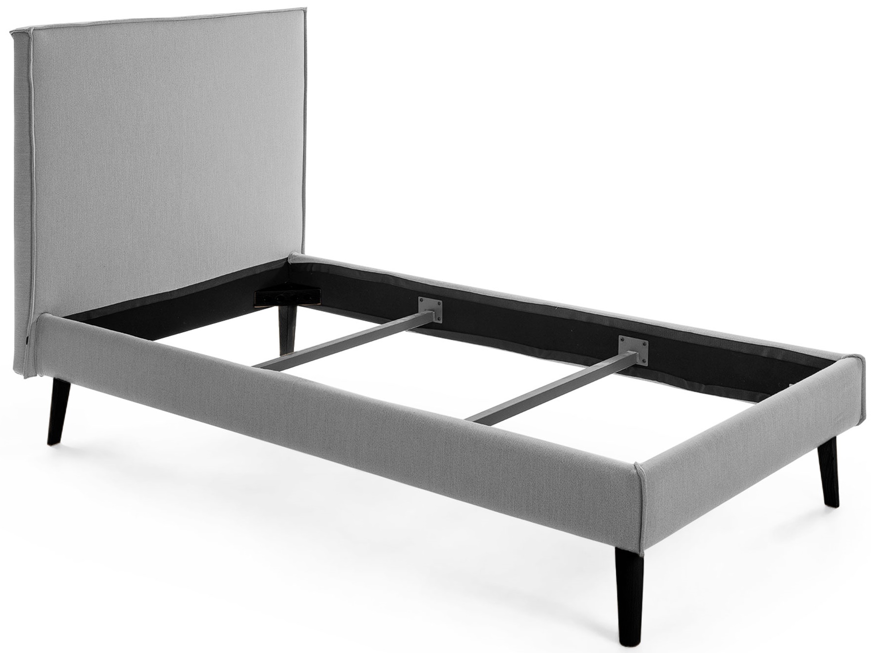 Łóżko 90x190 cm szare – obraz-1