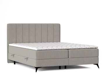 Łóżko kontynentalne tapicerowane z dwoma pojemnikami na metalowych nogach fango 120x200 cm – obraz-1
