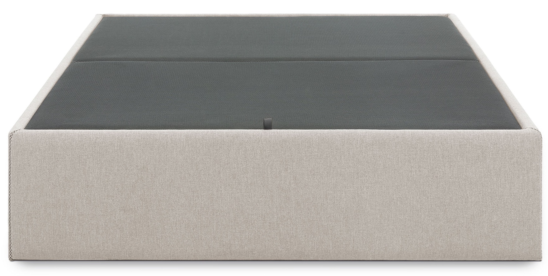 Łóżko z pojemnikiem metalowe beżowe 190x150 cm – obraz-1
