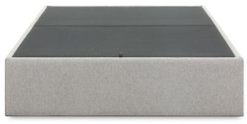 Łóżko z pojemnikiem metalowe szare 190x150 cm – obraz-1