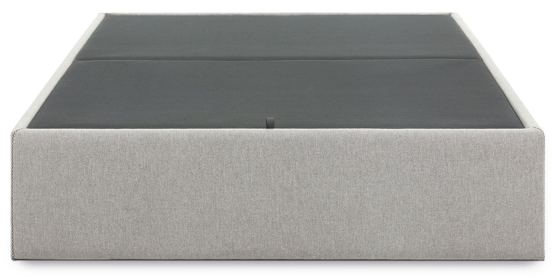 Łóżko z pojemnikiem metalowe szare 200x180 cm – obraz-1