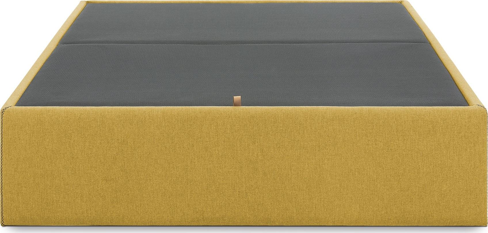 Łóżko 90x190 cm musztardowe – obraz-1
