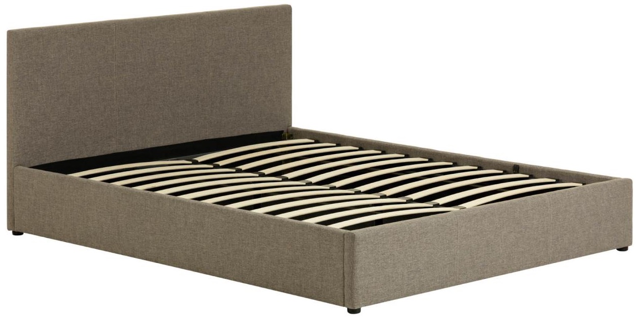 Łóżko tapicerowane szare 160x200 cm  – obraz-1