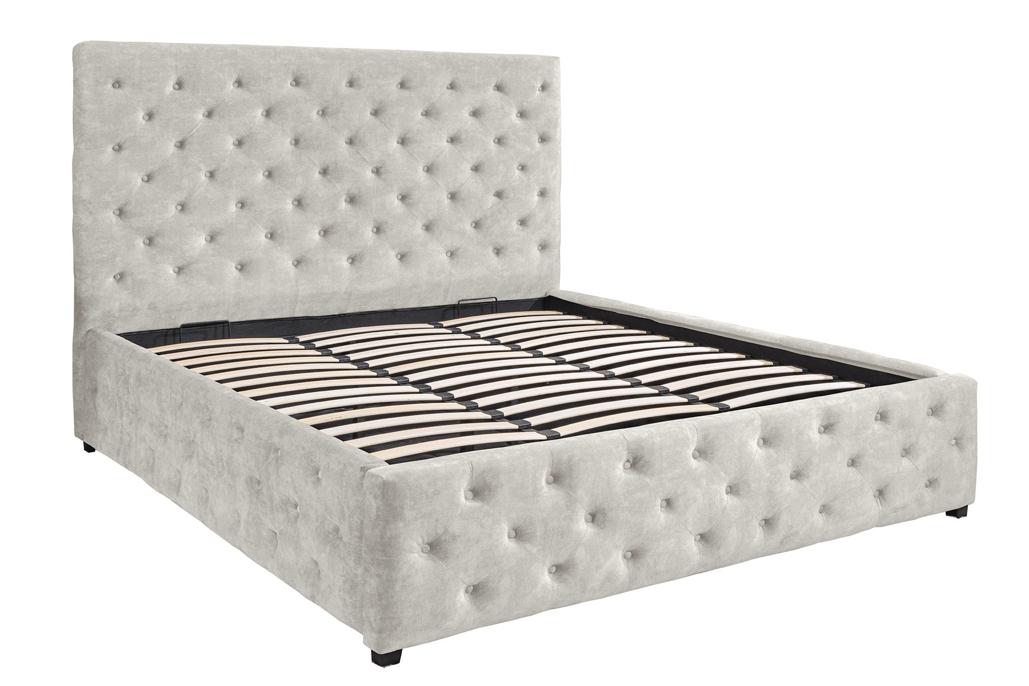 Łóżko podwójne Paris 160x200 cm szampańskie - schowek – grafika-1.