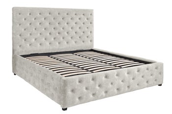 Łóżko podwójne Paris 160x200 cm szampańskie - schowek – grafika-1.