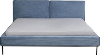 Pat tapitat Albastru160x200 cm East Side Cord – imagine-1.