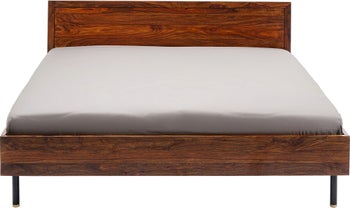 Łóżko drewniane z drzewa sheesham brązowe 200x180 cm – obraz-1