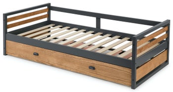 Łóżko rozkładane Manhattan 90x200 cm antracytowe – obraz-1