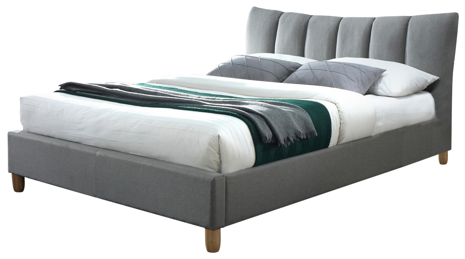 Łóżko Sandy 174x217 cm popielate – obraz-1