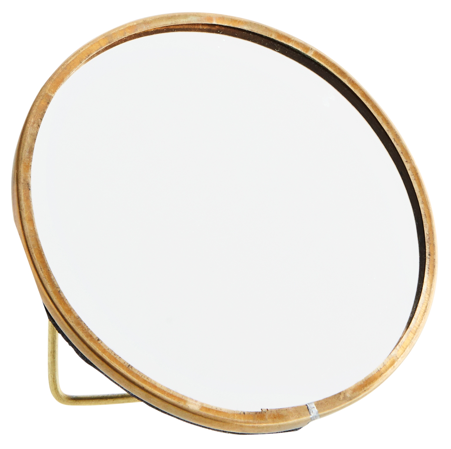 Lusterko metalowe okrągłe złote Ø10 cm – obraz-1