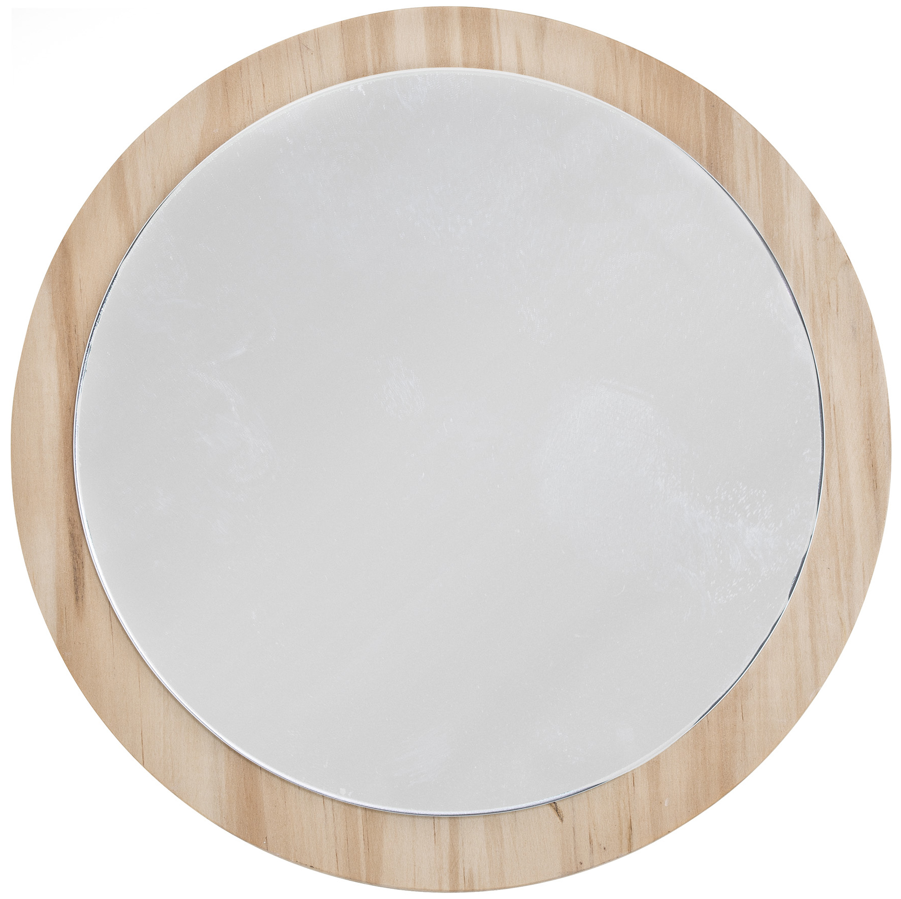 Lusterko okrągłe drewno sosnowe ∅18 cm – obraz-1