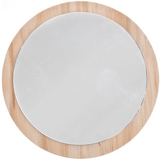 Lusterko okrągłe drewno sosnowe ∅18 cm – obraz-1