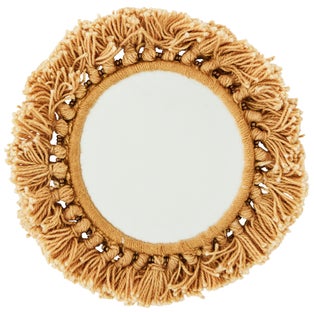 Lusterko Moykel Ø11 cm musztardowe – obraz-1