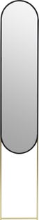 Lustro wiszące owalne rama czarno-złota 32x175 cm  – obraz-1