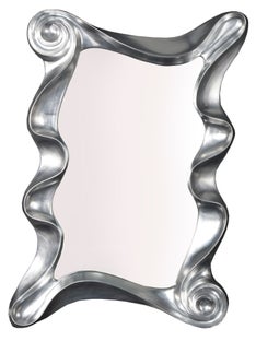 Srebrne prostokątne lustro wiszące w stylu nowoczesnym – grafika-1.