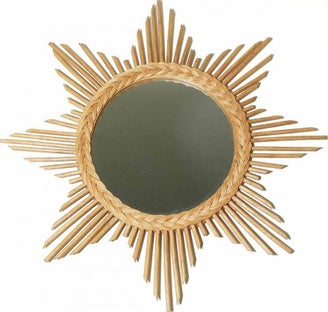 Lustro Bloom 60x60 cm drewniane – obraz-1