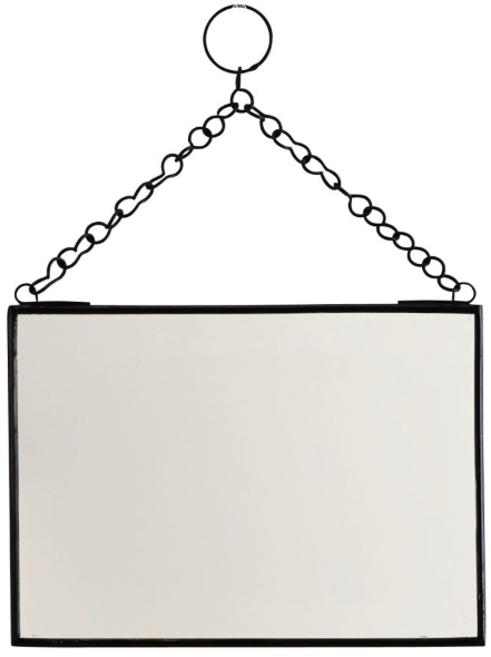 Lustro wiszące czarne 18x13 cm – obraz-1