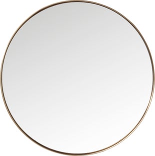 Lustro okrągłe rama metalowa miedziane Ø100 cm – obraz-1