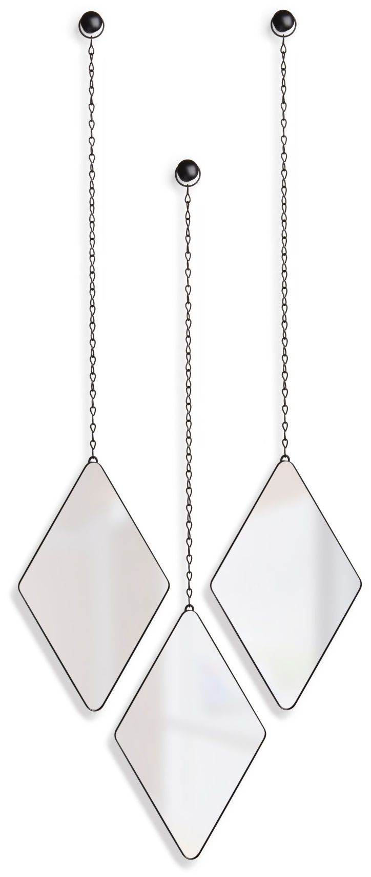 Lustro rama metalowa czarne 18x29 cm – obraz-1