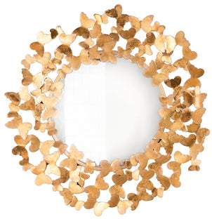 Lustro do salonu w złotym aluminium o średnicy 78 cm i nowoczesnym stylu – grafika-1.