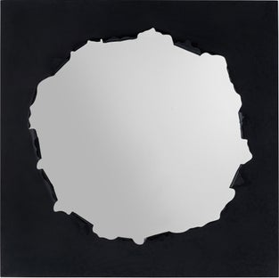Lustro do salonu czarne stalowe efekt eksplozji 90x90 cm – obraz-1