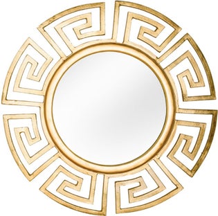 Lustro okrągłe z aluminium złote Ø85 cm do nowoczesnych wnętrz – grafika-1.