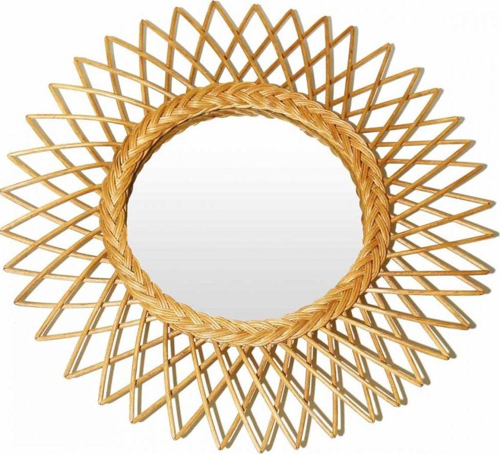 Lustro Garden ∅60 cm drewniane – obraz-1