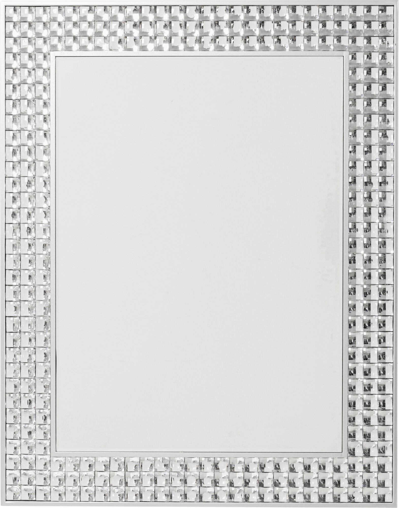 Lustro glamour do salonu srebrne stal i szkło 80x100 cm – grafika-1.