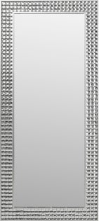 Lustro glamour do salonu srebrne stal i szkło 80x180 cm – obraz-1