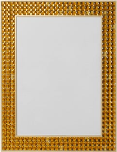 Lustro glamour do salonu złote stal i szkło 80x100 cm – grafika-1.