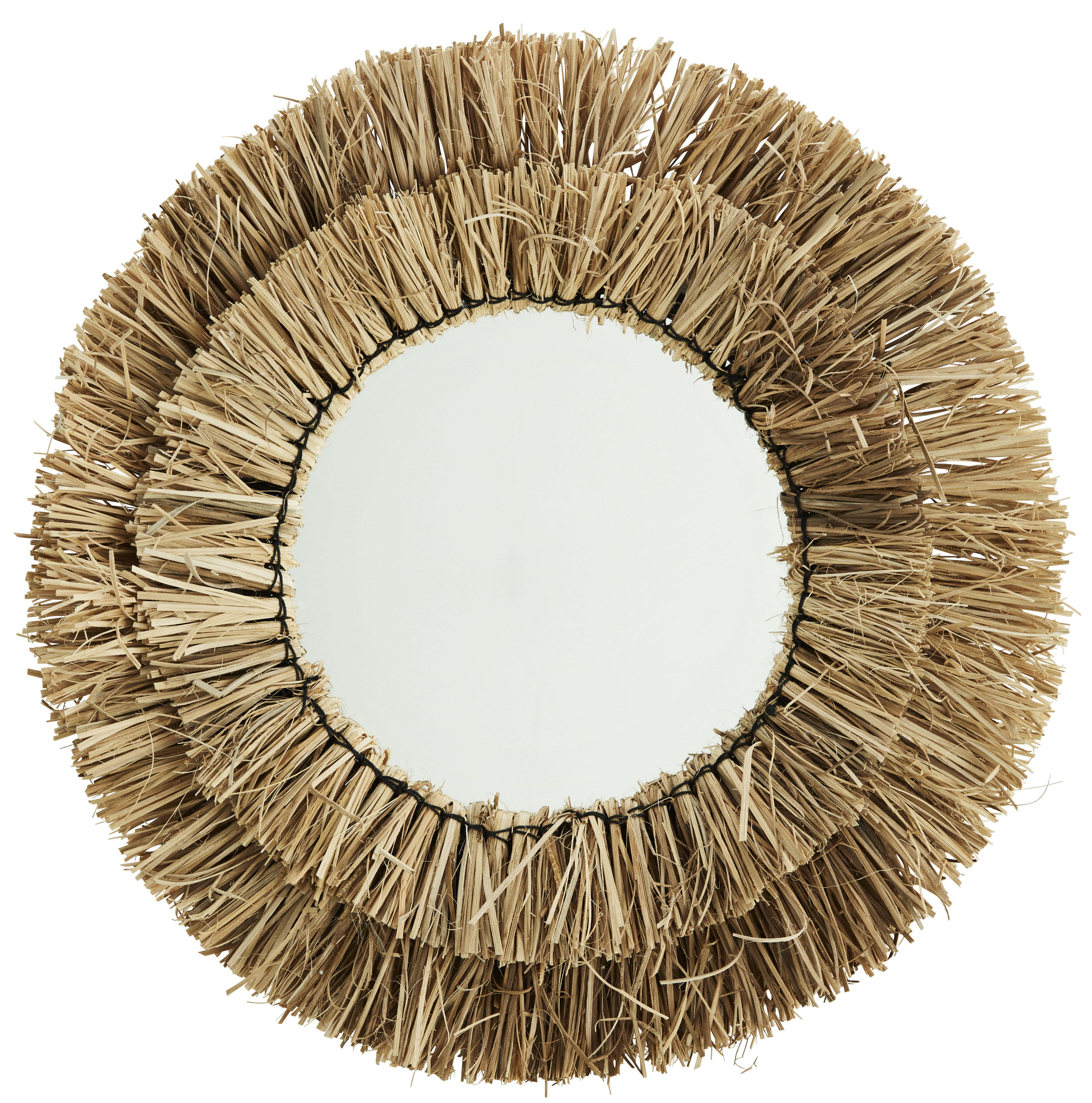 Lustro Grass Frame ∅52 cm naturalne – obraz-1